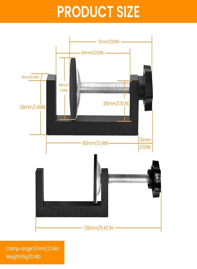 Serplex® 2Pcs Woodwork C Clamps - Carbon Steel, Wooden Panel Holder, DIY Craft, Metalworking, Drilling, Punching, Drawer Door Installation - Image 2
