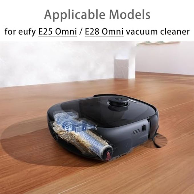 Chuancheng 14 Pack Replacement Kits for eufy E25 Omni / E28 Omni Robot Vacuum Cleaner, Accessories Parts with 1 Main Brush, 2 Roller Mop, 6 Side Brushes, 4 Dust Bags - Image 2