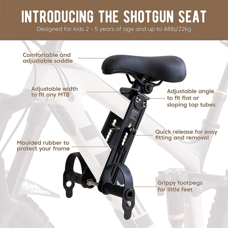 Front-Loading Child Bike Seat: Black Adjustable Angle - Universal For Adult Mountain Bikes, Easy Install Remove, Full Rubber Protective Bracket for Parent-Child Interaction - Image 3