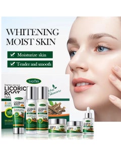 SADOER Licorice Root Six Pieces Skin Care Set with Facial Cleanser Eye Cream Repair Toner Repair Serum Repair Lotion and Face Cream with Licorice Root Extract Skincare Set Hydrate Whiten Brightens with Vitamin C  - Image 3
