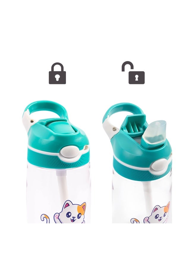 Cocobee-Tritan Water Bottle, Bpa Free, Push Button Open, Leakproof, 480Ml, 3 Years+ - Green - Image 2