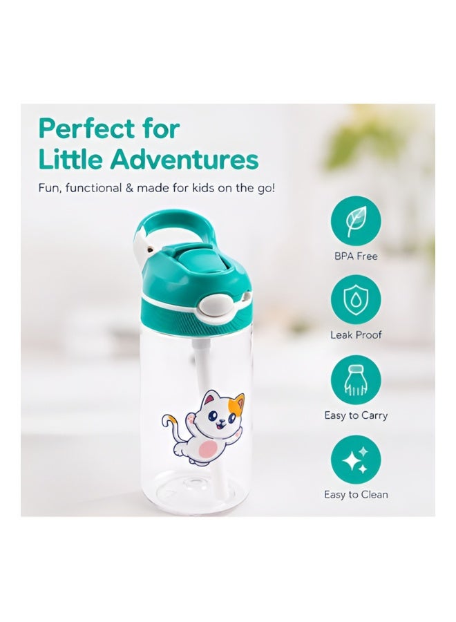 Cocobee-Tritan Water Bottle, Bpa Free, Push Button Open, Leakproof, 480Ml, 3 Years+ - Green - Image 3