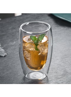 Spot wholesale double glass household insulation Cup transparent glass cup coffee cup cold drink milk juice cup450ml Double Cup 450ml Double Cup