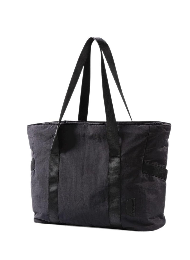 BAGSMART Women Tote Bag Large Shoulder Bag Top Handle Handbag with Yoga Mat Buckle for Gym, Work, School  - Image 1