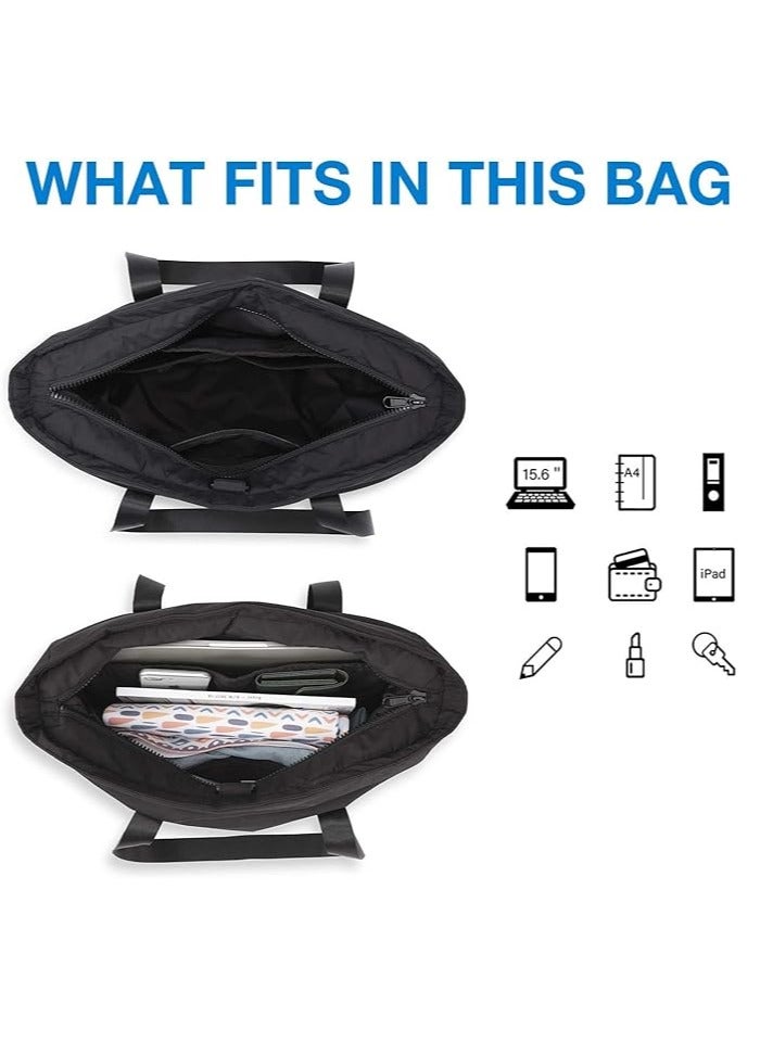 BAGSMART Women Tote Bag Large Shoulder Bag Top Handle Handbag with Yoga Mat Buckle for Gym, Work, School  - Image 3