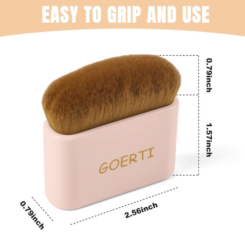 GOERTI فرشاة مكياج الجسم الكبيرة برو - فرشاة تان برونزي للتسمير الذاتي، فرشاة كابوكي للتسمير الذاتي، أداة تطبيق الجسم لدمج وتلطيف المكياج للحصول على أرجل مثالية وتسمير، فرشاة دمج للتسمير بدون شمس للوجه والجسم - Image 2