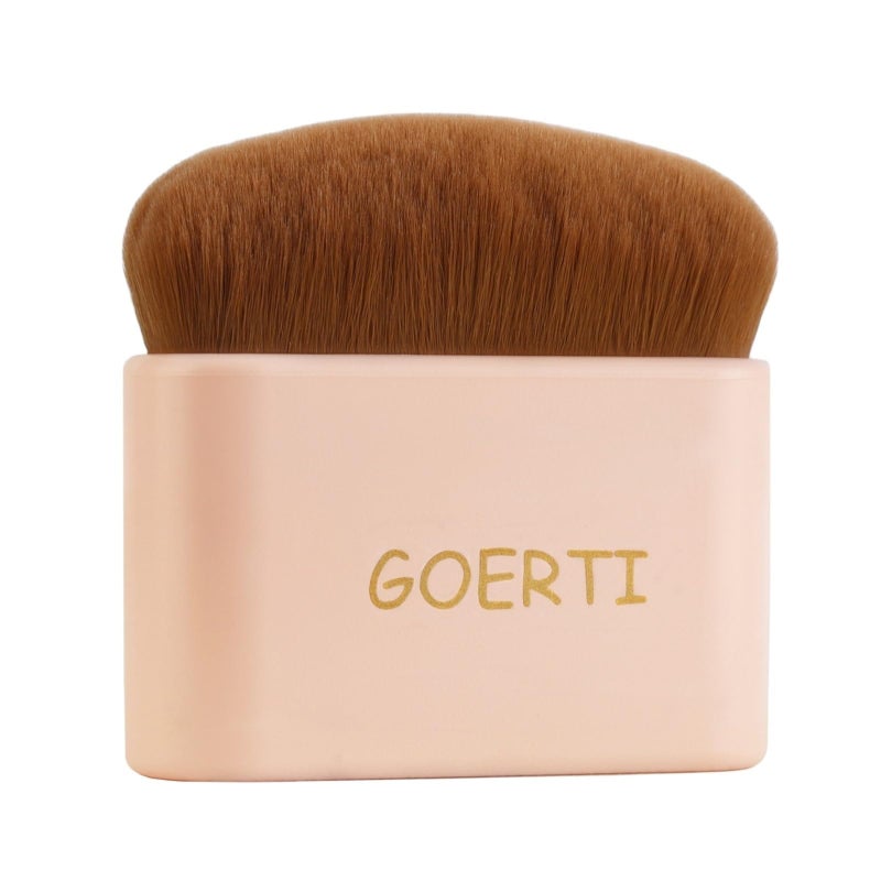 GOERTI فرشاة مكياج الجسم الكبيرة برو - فرشاة تان برونزي للتسمير الذاتي، فرشاة كابوكي للتسمير الذاتي، أداة تطبيق الجسم لدمج وتلطيف المكياج للحصول على أرجل مثالية وتسمير، فرشاة دمج للتسمير بدون شمس للوجه والجسم - Image 1
