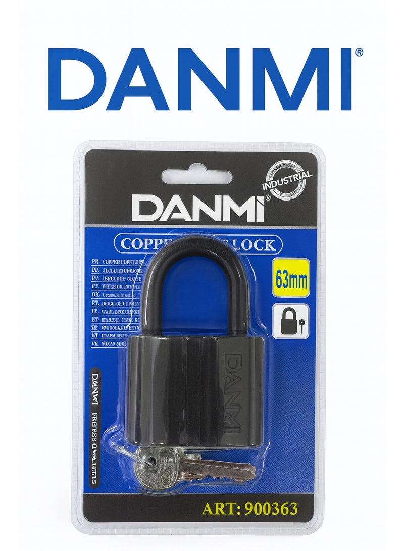 DANMI 63mm Copper Core Padlock – Industrial Heavy-Duty Security Lock with 3 Keys (ART: 900363) - Image 1