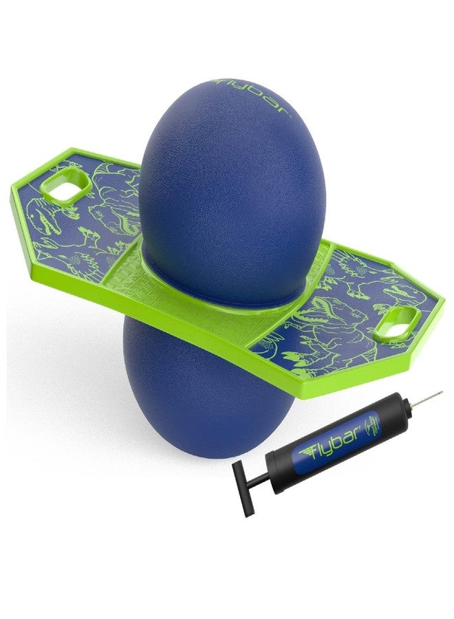 Flybar Dino Pogo Ball for Kids, Jump Trick Bounce Board with Pump and Strong Grip Deck - Image 1