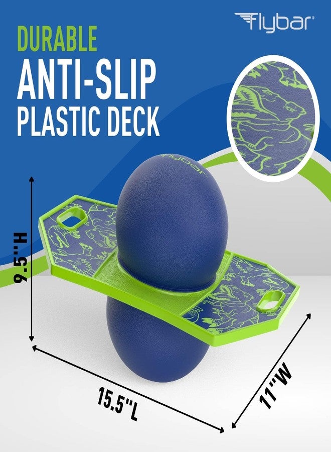 Flybar Dino Pogo Ball for Kids, Jump Trick Bounce Board with Pump and Strong Grip Deck - Image 5