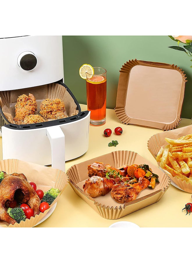 Home - 100Pcs Air Fryer Disposable Paper Liner, Air Fryer Liners Square, Baking Paper for Air Fryer Water-proof,Parchment Paper for Baking Roasting Microwave,16cm,Square - Image 1