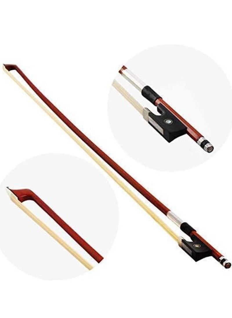 Mike Music 3/4 Violin Bow Professional 3/4 Brazilwood Ebony Frog Violin Arbor White Horsehair Violin Bow  - Image 3