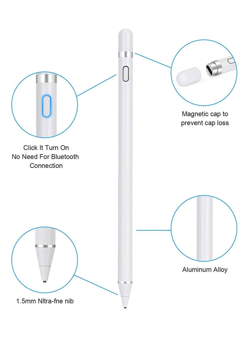 MOCOM Capacitive Digital Stylus Pencil For iPad 9th Generation White  - Image 2