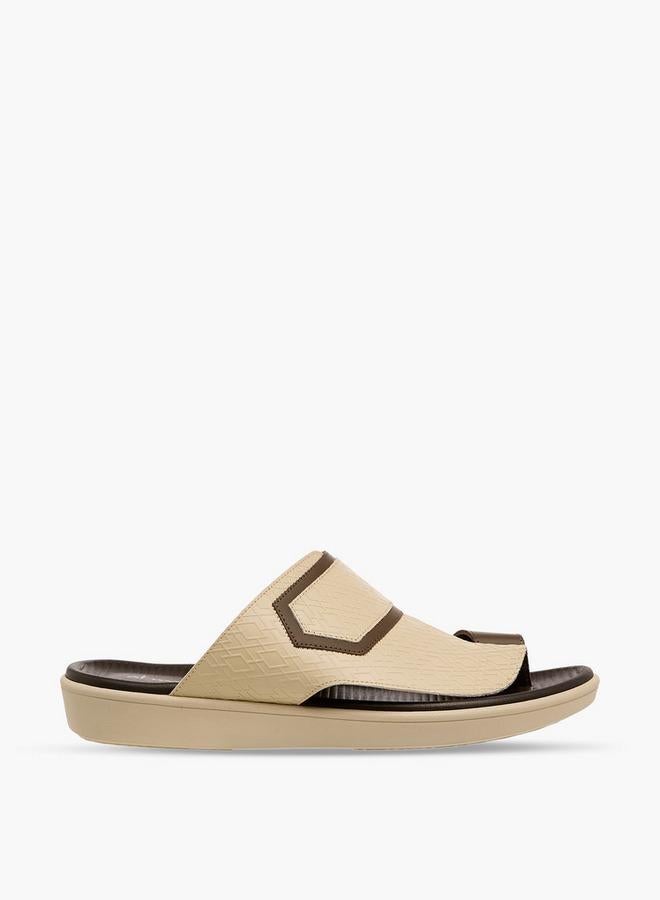 Al Waha Men Toe Loop Detail Leather Arabic Sandals - Image 3