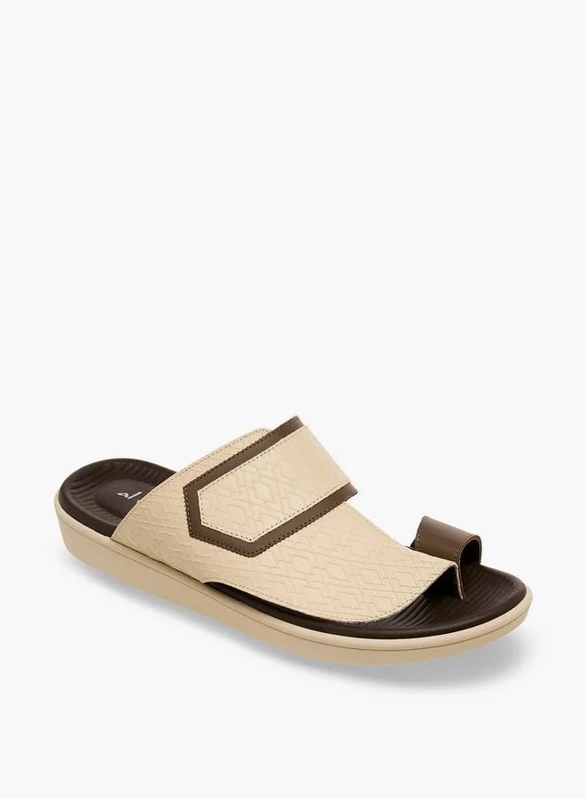 Al Waha Men Toe Loop Detail Leather Arabic Sandals