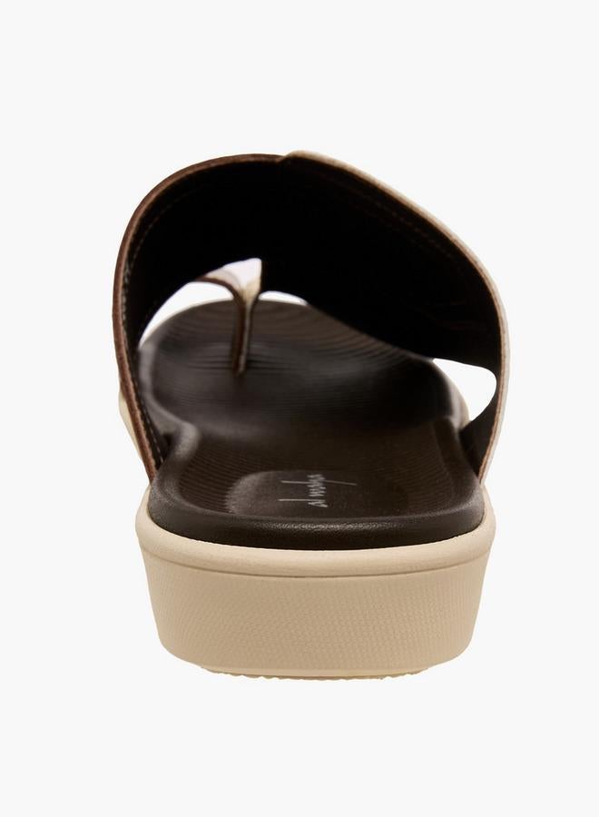 Al Waha Men Toe Loop Detail Leather Arabic Sandals - Image 5
