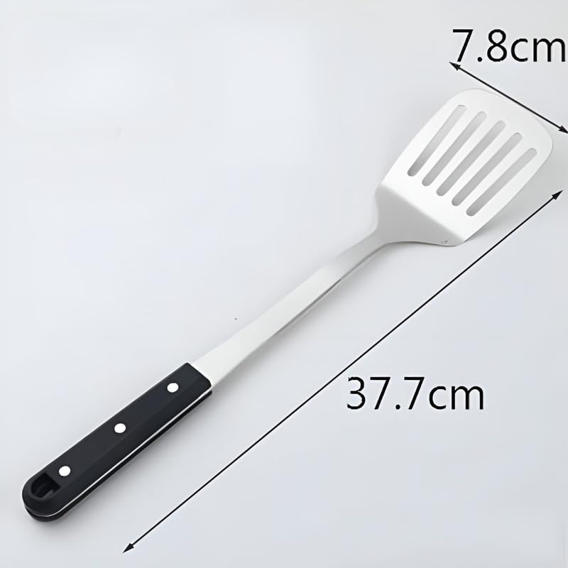 ZEUTER 1 PCS Stainless Steel Slotted Turner Spatula – Heat-Resistant Nylon Handle with Hanging Hole – Durable Spatula for Flipping Eggs, Pancakes & More – Kitchen Utensil for Home & Restaurant - Image 2