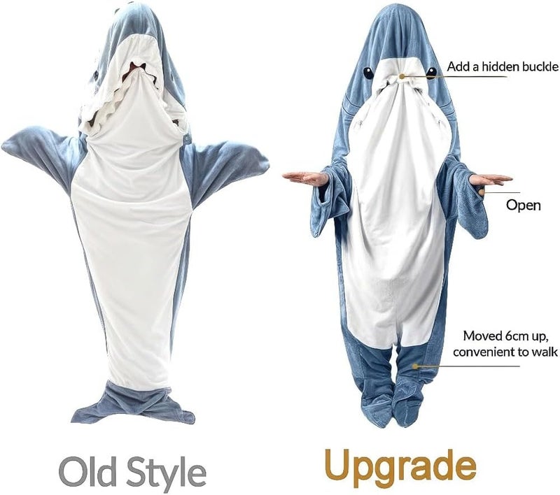 inkArts Shark Blanket Adult & Kid, Shark Onesie Kid, Shark Costume Kids, Shark Blanket Hoodie Onesie - Image 3