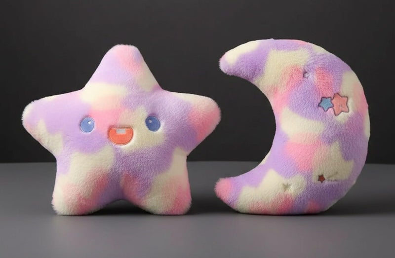 Tickles Rainbow Moon & Star Cushion Soft Plush Pillow For Kids Boys & Girls Home & Car Decoration (Color: Multicolor Size: 20 cm),Polyester - Image 2