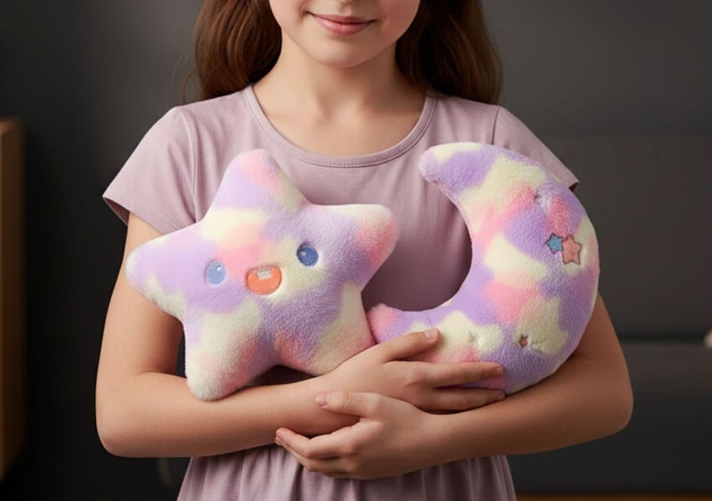 Tickles Rainbow Moon & Star Cushion Soft Plush Pillow For Kids Boys & Girls Home & Car Decoration (Color: Multicolor Size: 20 cm),Polyester - Image 5