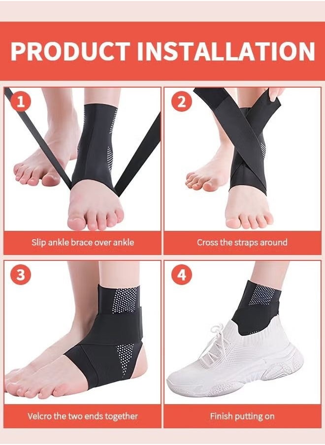 1 Pair Sleeve Ankle Brace, Ankle Support Ankle Wrap And Ankle Brace For Plantar Fasciitis Relief, Adjustable Compression Foot Sleeve Sock, EVA Pad Ankle Sleeve Strap Support For Adult