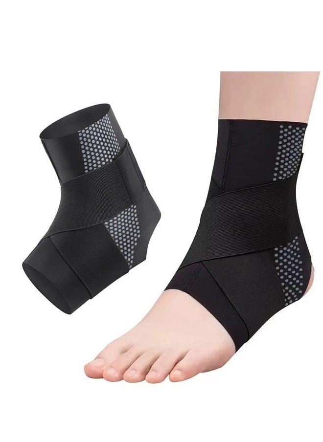 HS 1 Pair Sleeve Ankle Brace, Ankle Support Ankle Wrap And Ankle Brace For Plantar Fasciitis Relief, Adjustable Compression Foot Sleeve Sock, EVA Pad Ankle Sleeve Strap Support For Adult  - Image 1