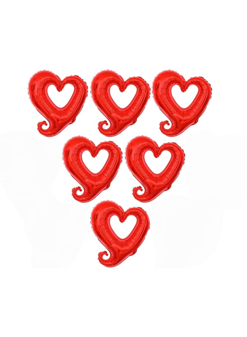 18-Inch Shiny Red Hook Heart Foil Balloons – Romantic Red Heart Balloons for Valentine’s Day, Anniversaries & Love-Themed Decorations - Image 1