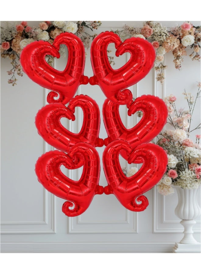 18-Inch Shiny Red Hook Heart Foil Balloons – Romantic Red Heart Balloons for Valentine’s Day, Anniversaries & Love-Themed Decorations - Image 2