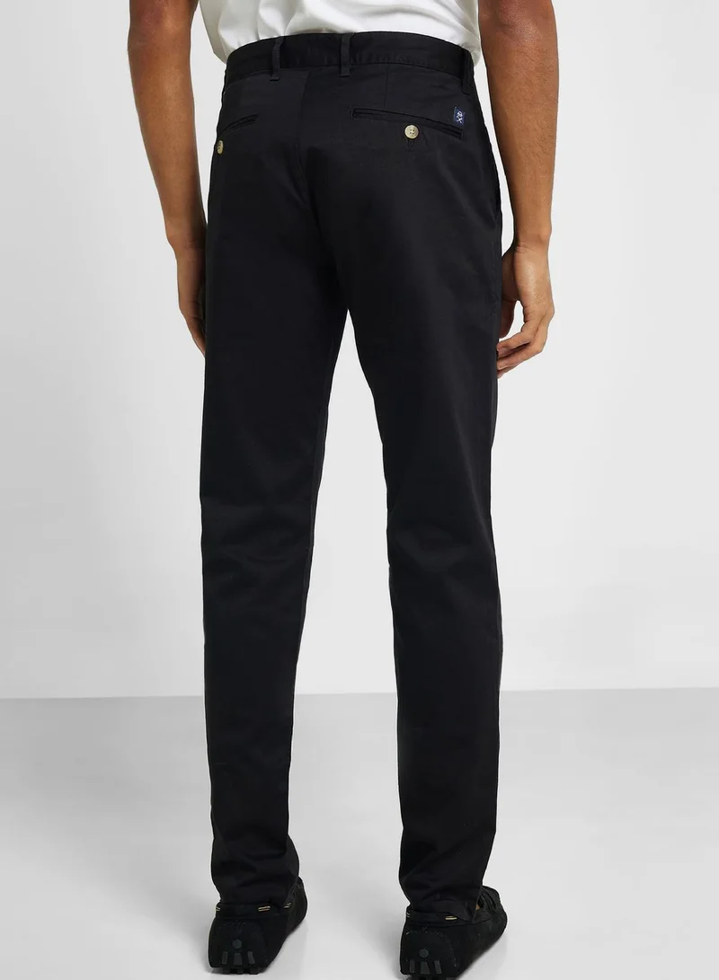Thomas Scott Thomas Scott Men Classic Slim Fit Mid-Rise Chinos Trousers