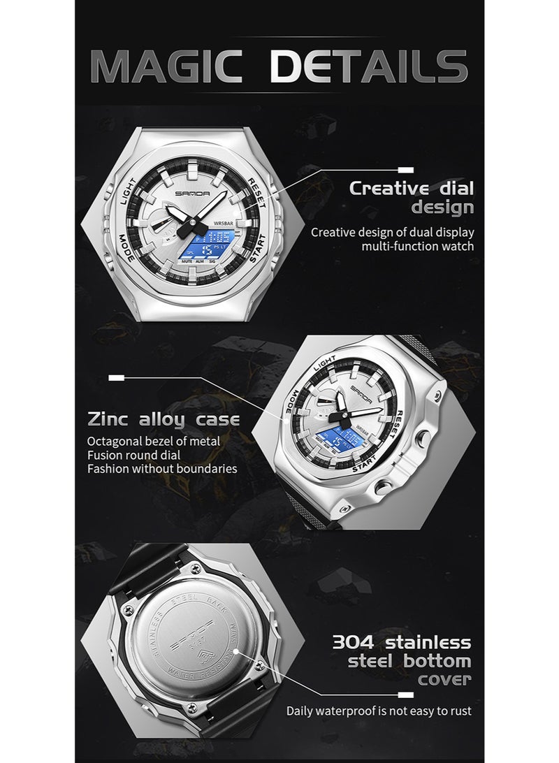 SANDA electronic watch multifunctional men's watch waterproof student electronic watch 50m waterproof - Image 5