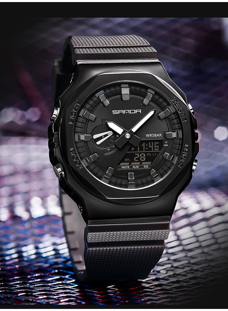 SANDA electronic watch multifunctional men's watch waterproof student electronic watch 50m waterproof - Image 2