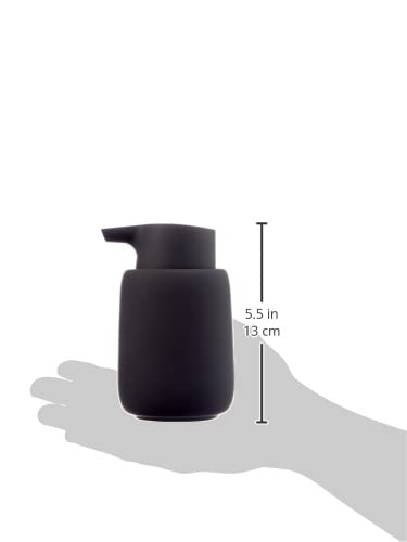 blomus Sono Soap Dispenser 250 ml Ceramic Hand Soap Dispenser in Dark Grey Diameter 8 x 14 H cm Colour Magnet Liquid Soap Dispenser with Pump Head - Image 3