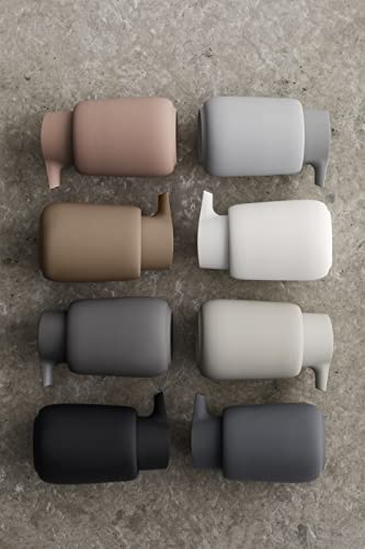 blomus Sono Soap Dispenser 250 ml Ceramic Hand Soap Dispenser in Dark Grey Diameter 8 x 14 H cm Colour Magnet Liquid Soap Dispenser with Pump Head - Image 2