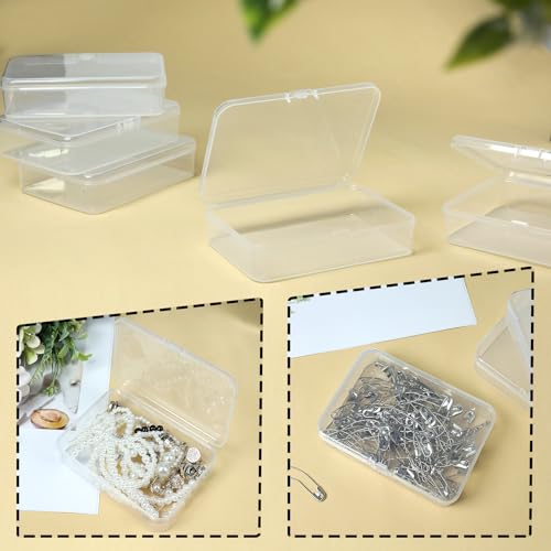 Gabrella 8 Pcs Small Plastic Case, 4x3x1 Inch Mini Plastic Storage Containers Box with Lid, Clear Rectangle Box Organizer for Collecting Small Items, Beads, Jewelry, Cards, Crafts - Image 5