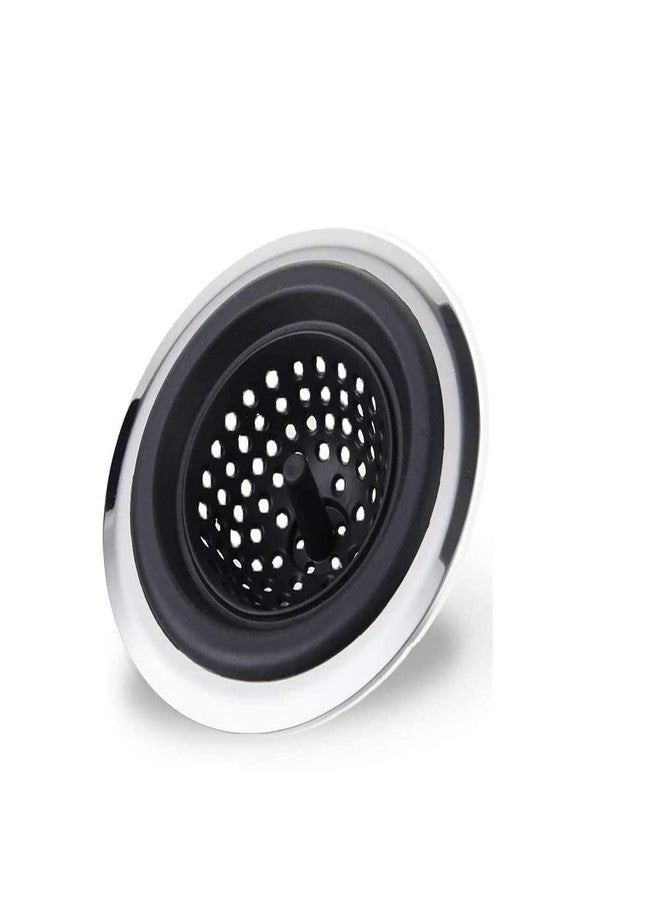 P Plus Fire Kitchen Sink Strainer Stainless Steel, Kitchen Sink Drain Strainer, Sink Strainers with Large Wide Rim 8.5cm Diameter for Kitchen Sinks(Black, Pack of 1) - Image 1