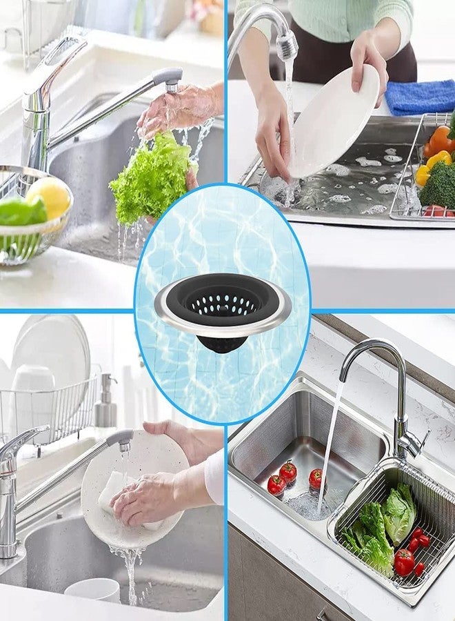 P Plus Fire Kitchen Sink Strainer Stainless Steel, Kitchen Sink Drain Strainer, Sink Strainers with Large Wide Rim 8.5cm Diameter for Kitchen Sinks(Black, Pack of 1) - Image 4