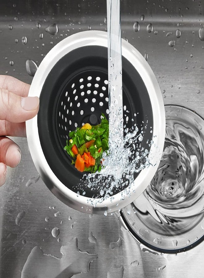 P Plus Fire Kitchen Sink Strainer Stainless Steel, Kitchen Sink Drain Strainer, Sink Strainers with Large Wide Rim 8.5cm Diameter for Kitchen Sinks(Black, Pack of 1) - Image 3