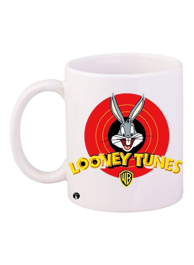RYN Looney Tunes Printed Coffee Mug White/Red/Yellow 11ounce