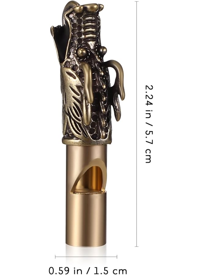 KASTWAVE 3pcs Brass Dragon Whistles Dragon Head Emergency Loud Whistle Keychain Chinese Bronze Camping Hiking Signal Whistles Dragon Charms Statue Hanging Ornament - Image 2