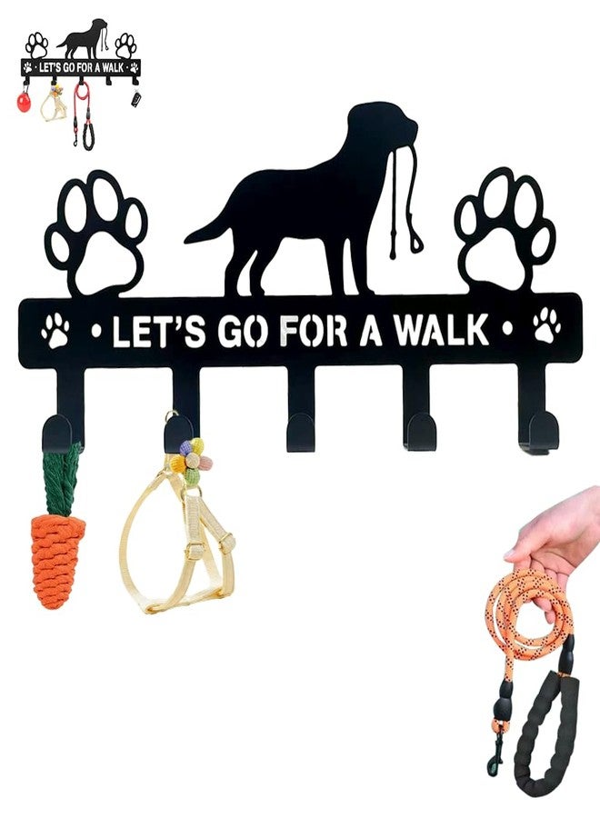 Delllala 5-Hooks Dog Leash Holder for Wall， Dog Accessory Holder ，Metal Key Holder Leash Hooks - Image 1