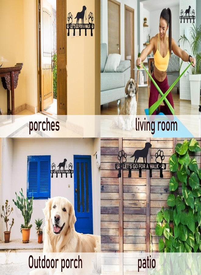 Delllala 5-Hooks Dog Leash Holder for Wall， Dog Accessory Holder ，Metal Key Holder Leash Hooks - Image 3