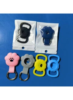 Applicable For Apple Airtag Tracker Anti-lost Device Locator Protective Cover Silicone Keychain Protective Cover-Color:Grass Green (buckle Style)