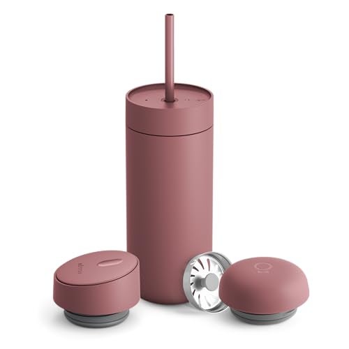 Fellow 16 oz Carter Bundle (3 in 1) Travel Mug with Carry Handle, Move & Cold Lids with Straw - To-Go Coffee Tumbler, Ceramic Interior & Vacuum-Insulated Stainless Steel - Coffee Cups-Sienna - Image 3