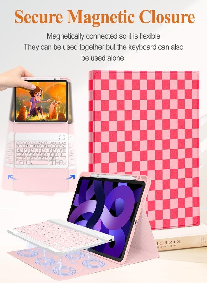 Wazzasoft for iPad Air 11 inch Case 2024, Air 5th/4th Generation 10.9, Pro 11'' Case with Keyboard Pencil Holder Folio Tablet Cover Women Girls Cute Black Flower for iPad Air 11 2024 (M2), Pro 11 - Image 4