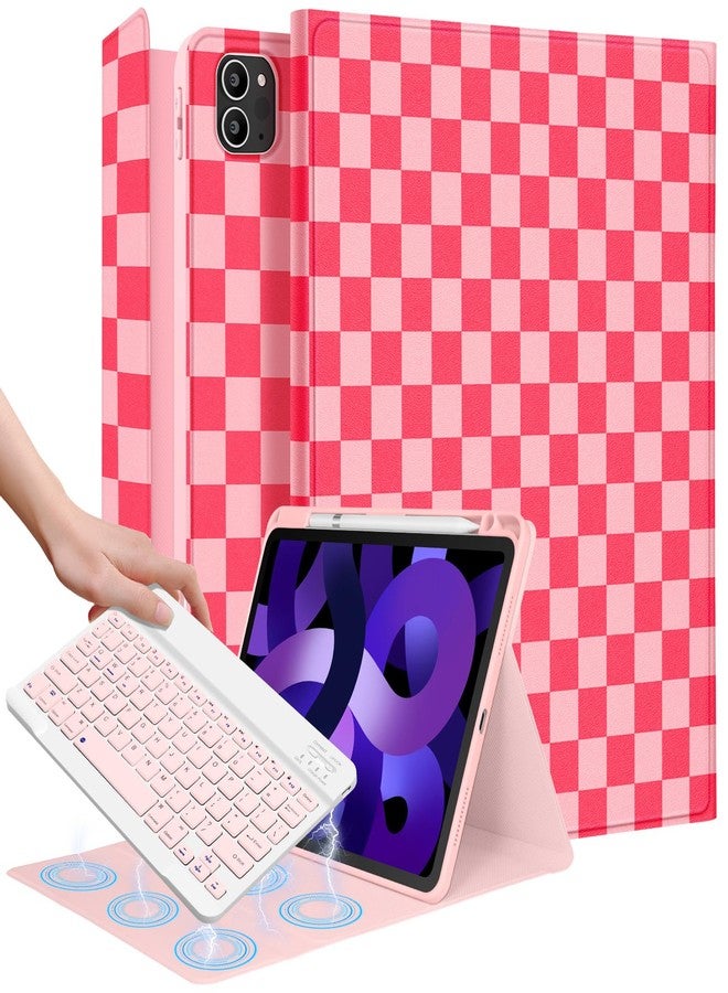 Wazzasoft for iPad Air 11 inch Case 2024, Air 5th/4th Generation 10.9, Pro 11'' Case with Keyboard Pencil Holder Folio Tablet Cover Women Girls Cute Black Flower for iPad Air 11 2024 (M2), Pro 11 - Image 1