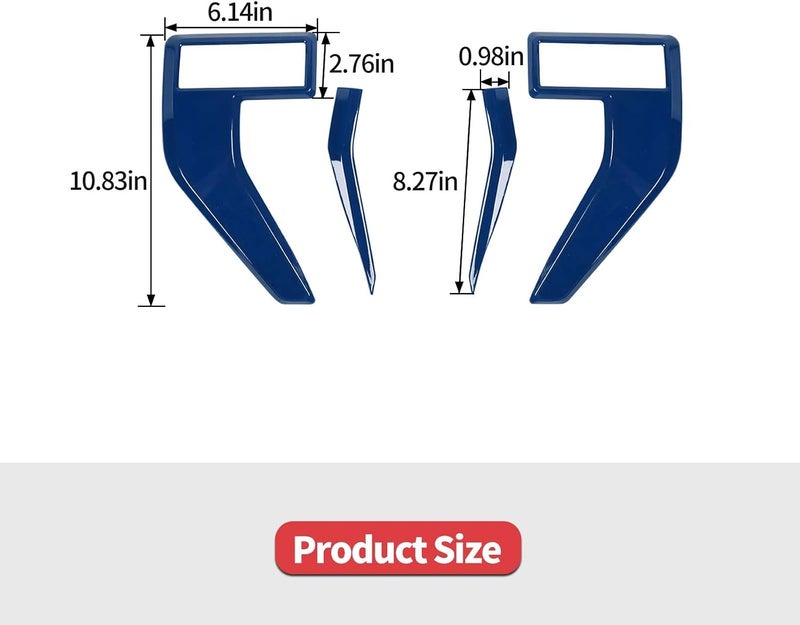 Jimen Fit for Ford F150 2021-2024, 4PCS Fender Side Vent Badge Emblem Cover Trim (Blue) - Image 3