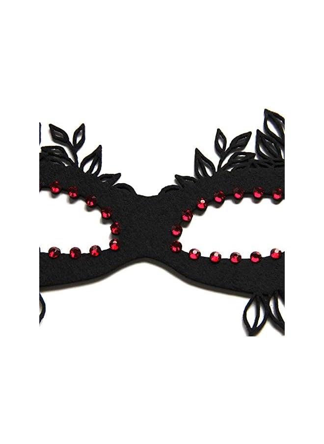 The Bros Women Lace Eye Mask, Masquerade Masks Mysterious Lace Face Mask, Masquerade Eyemask for Halloween Carnival Party Costume Ball, Black  - Image 5
