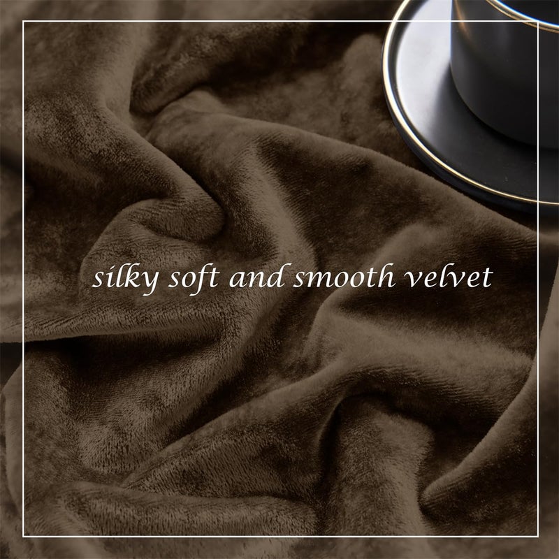 SMILETIME Chocolate Crushed Velvet Grommet Curtains 52x96 inch Luxurious Thermal Insulated Soundproof Drapes for Living Room Office Soft and Durable Light-Filtering Window Treatments, 2 Panels - Image 5