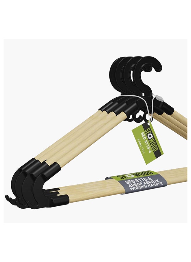 Home Box Neo 6-Piece Seawood Bamboo Hanger Set 43 x 20 x 1.5 cm  - Image 2