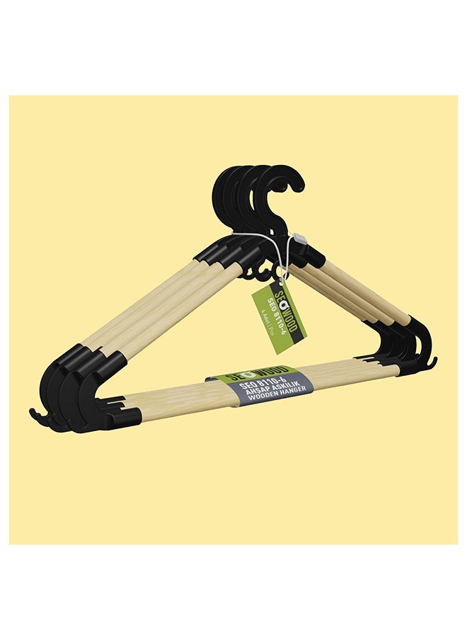 Home Box Neo 6-Piece Seawood Bamboo Hanger Set 43 x 20 x 1.5 cm  - Image 1